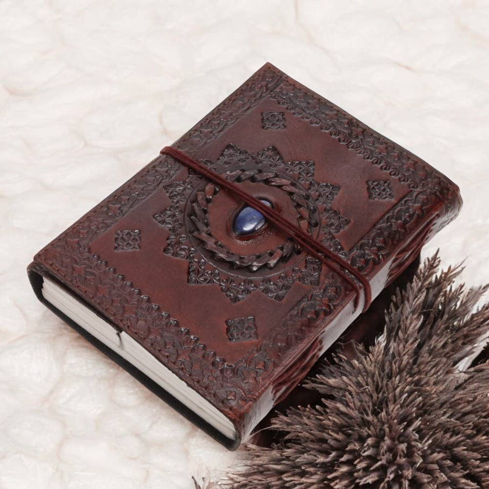 Handmade Cotton Paper Journal with Embossed Leather and Metal Lock