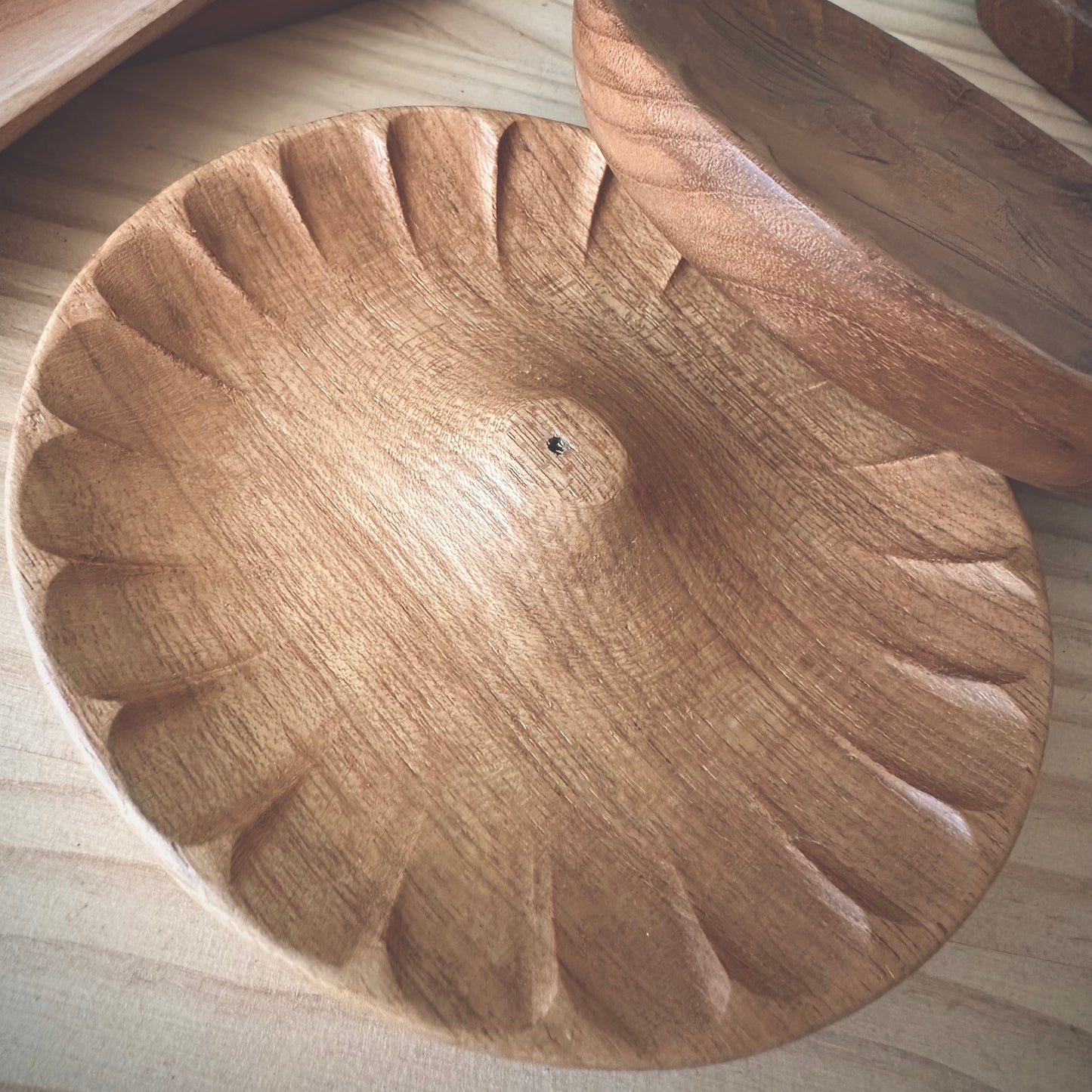 Teak Flower Incense Holder