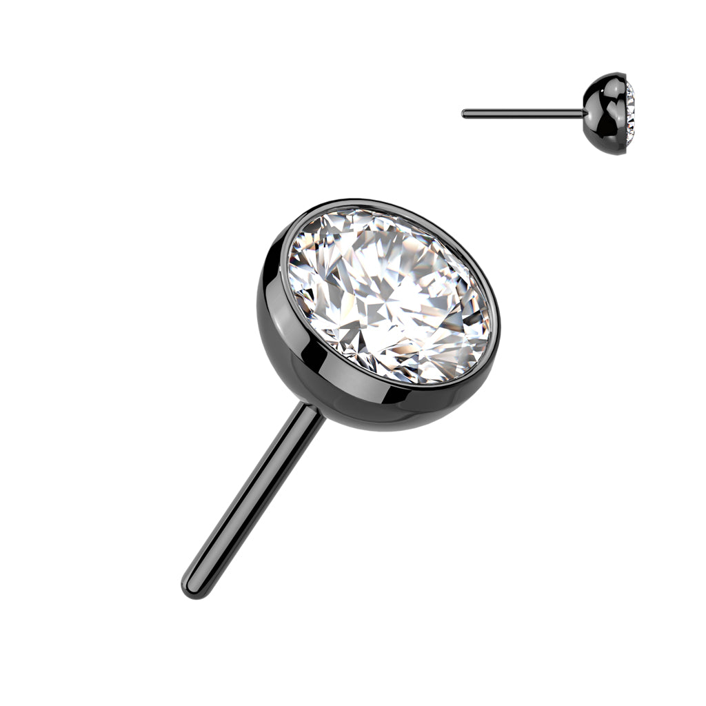 Aurora Gem – Black Titanium Threadless Bezel Top Clear