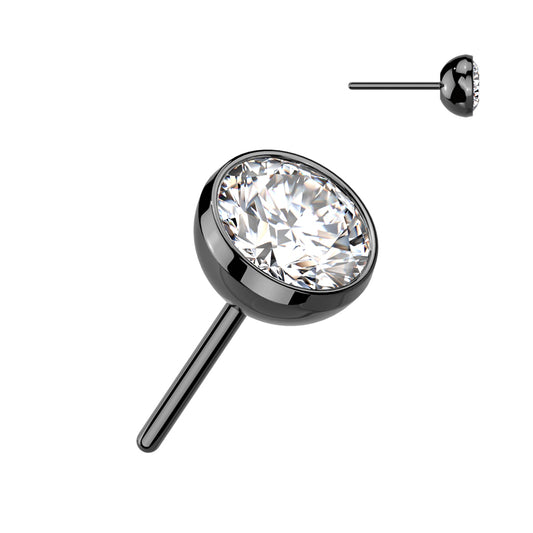 Aurora Gem – Black Titanium Threadless Bezel Top Clear