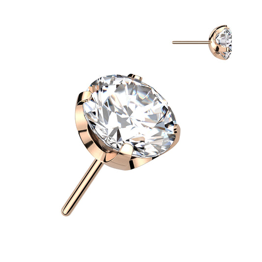Starlight Gem – 2mm Threadless Top - Rose Gold