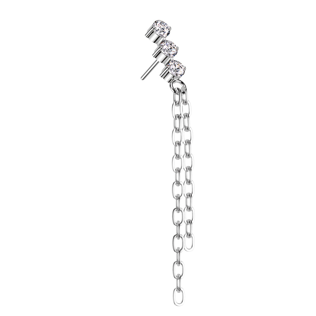 Threadless Tri-Chain Sparkle