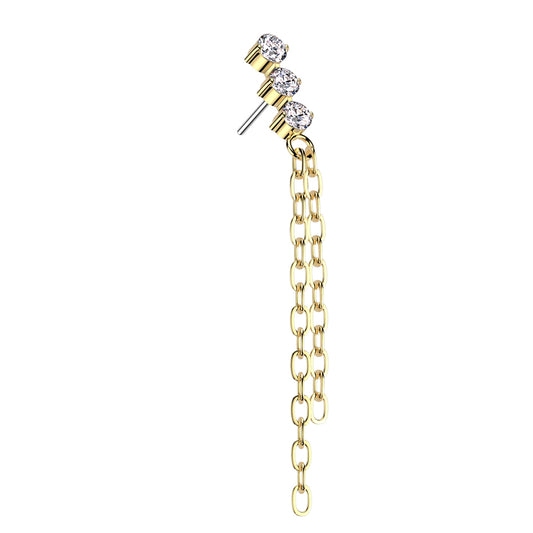 Threadless Tri-Chain Sparkle