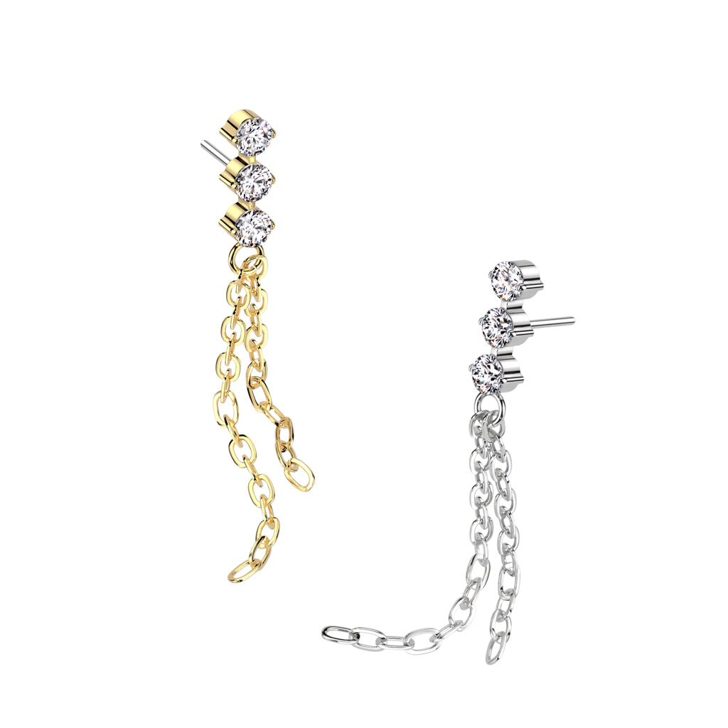 Threadless Tri-Chain Sparkle