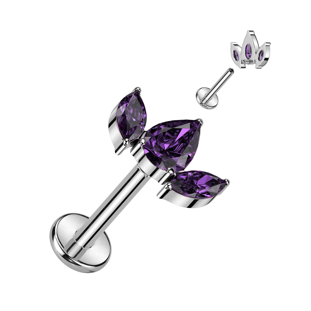 Lunar Bloom – Titanium Flat Back Labret 16g 8mm