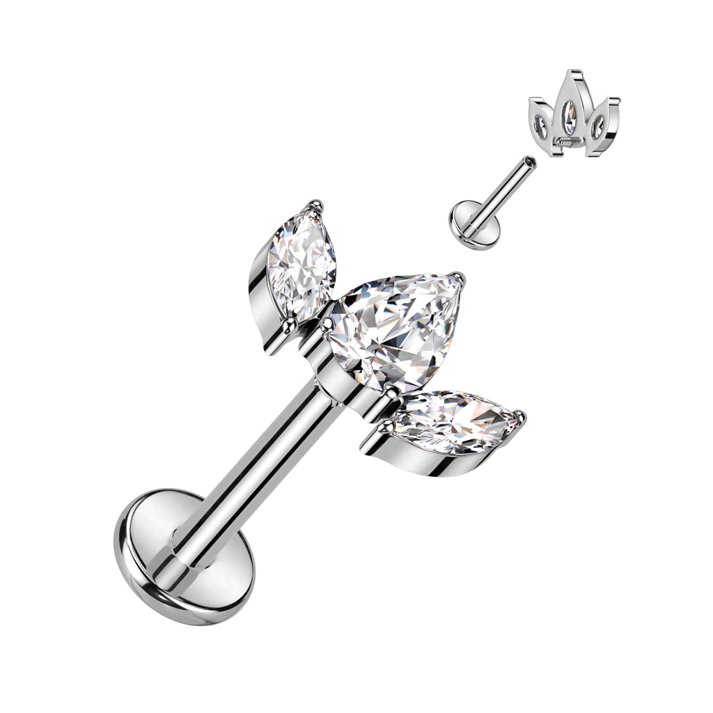 Lunar Bloom – Titanium Flat Back Labret 16g 8mm