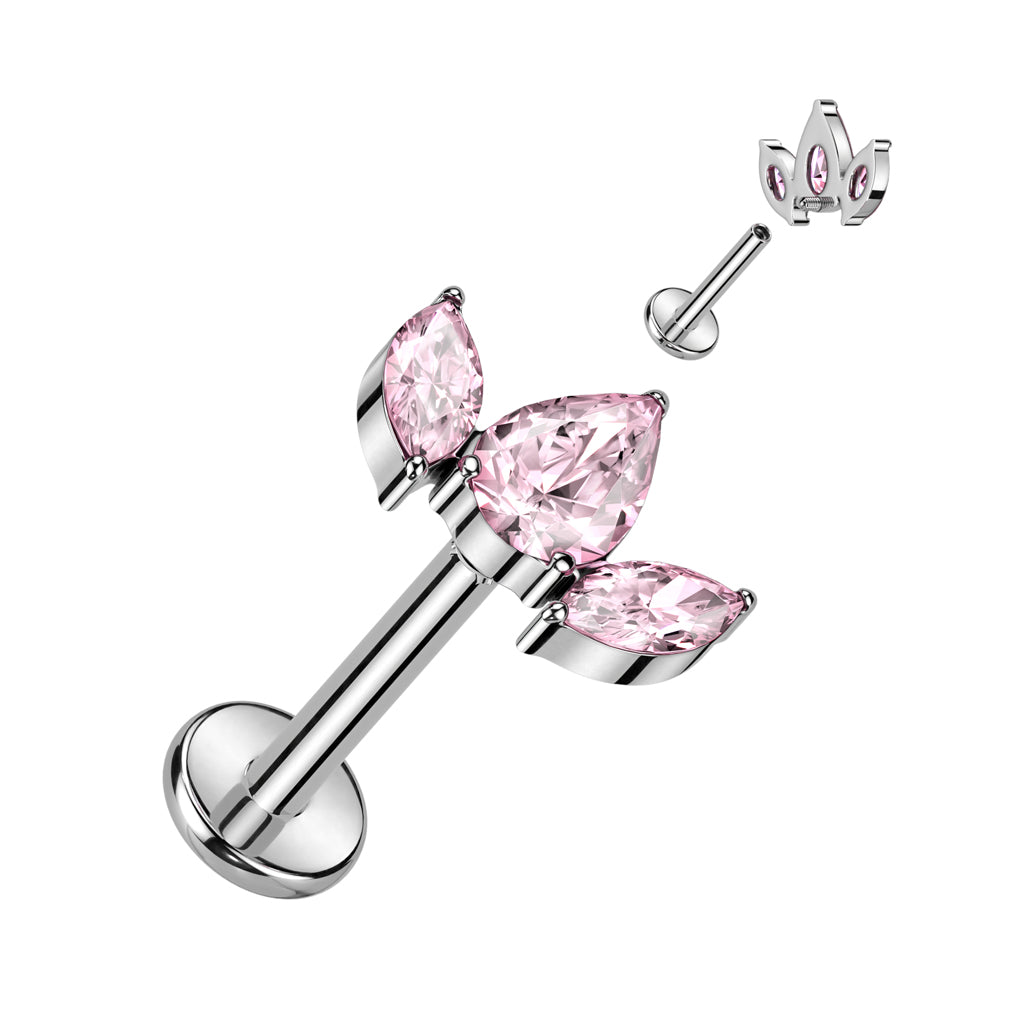 Lunar Bloom – Titanium Flat Back Labret 16g 8mm