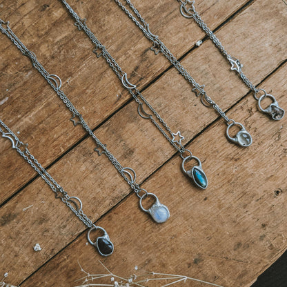 Labradorite Sterling Silver Celestial Necklace