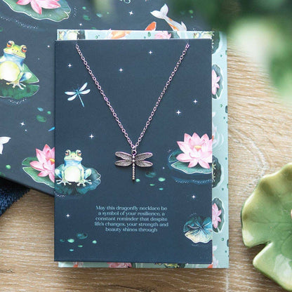 Dragonfly Necklace with Greeting Card