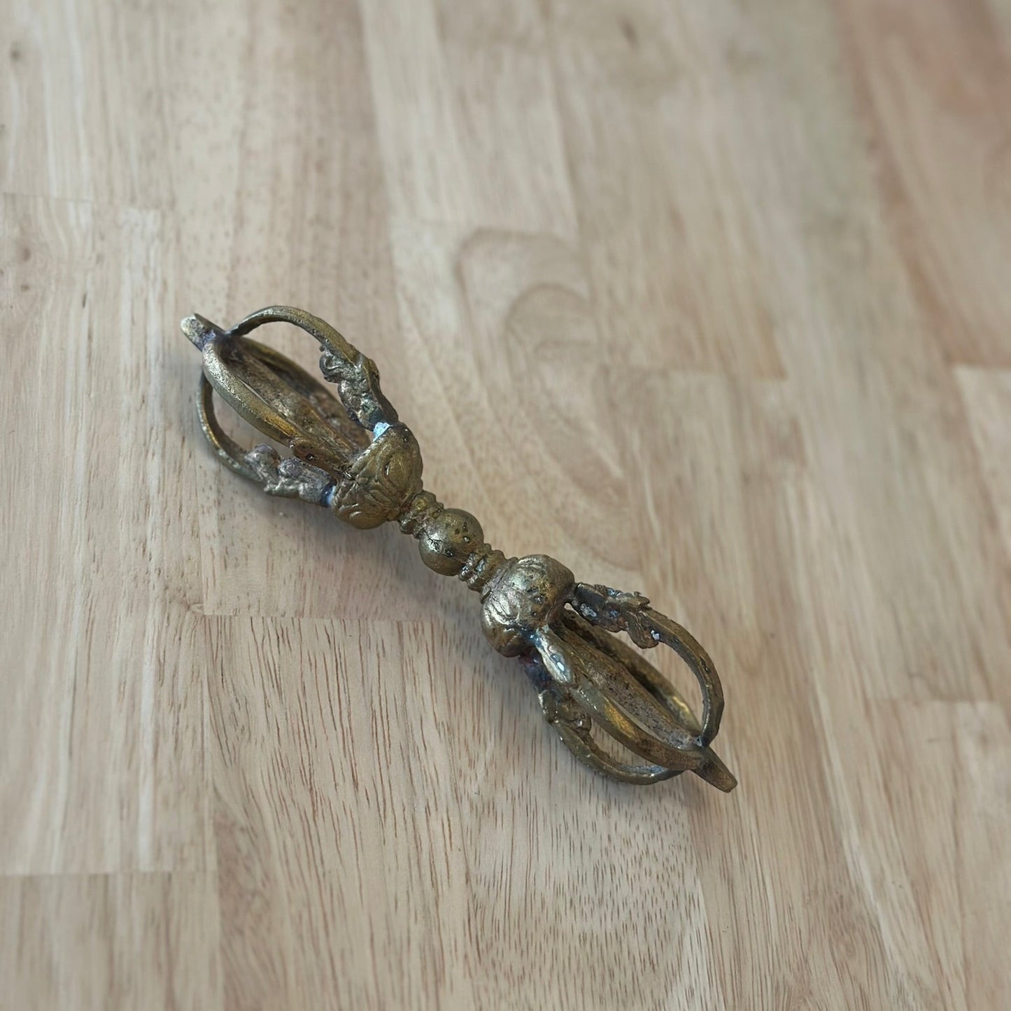 Tibetan Brass Dorje (Vajra) – Small, approx. 9cm