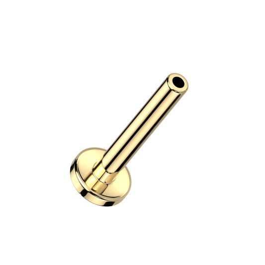 Essential Base – Titanium Threadless Flat Back Labret 16g Gold