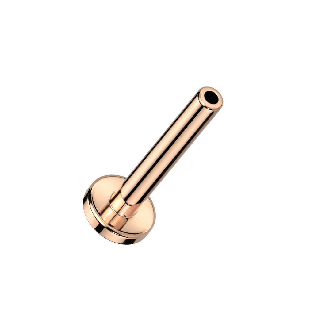 Essential Base – Titanium Threadless Flat Back Labret 16g Rose Gold