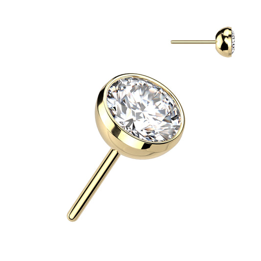 Aurora Gem – Gold Titanium Threadless Bezel Top Clear