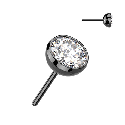 Aurora Gem – Black Titanium Threadless Bezel Top Clear
