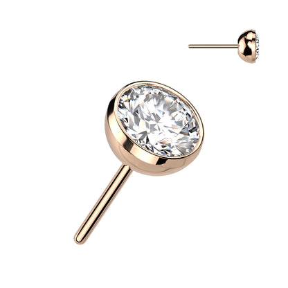 Aurora Gem – Rose Gold Titanium Threadless Bezel Top Clear