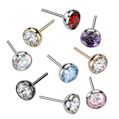 Aurora Gem – Gold Titanium Threadless Bezel Top Clear