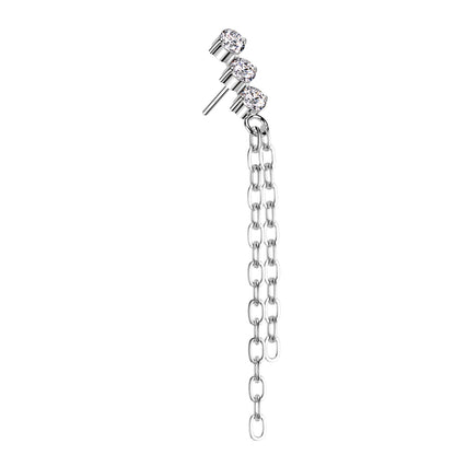 Threadless Tri-Chain Sparkle