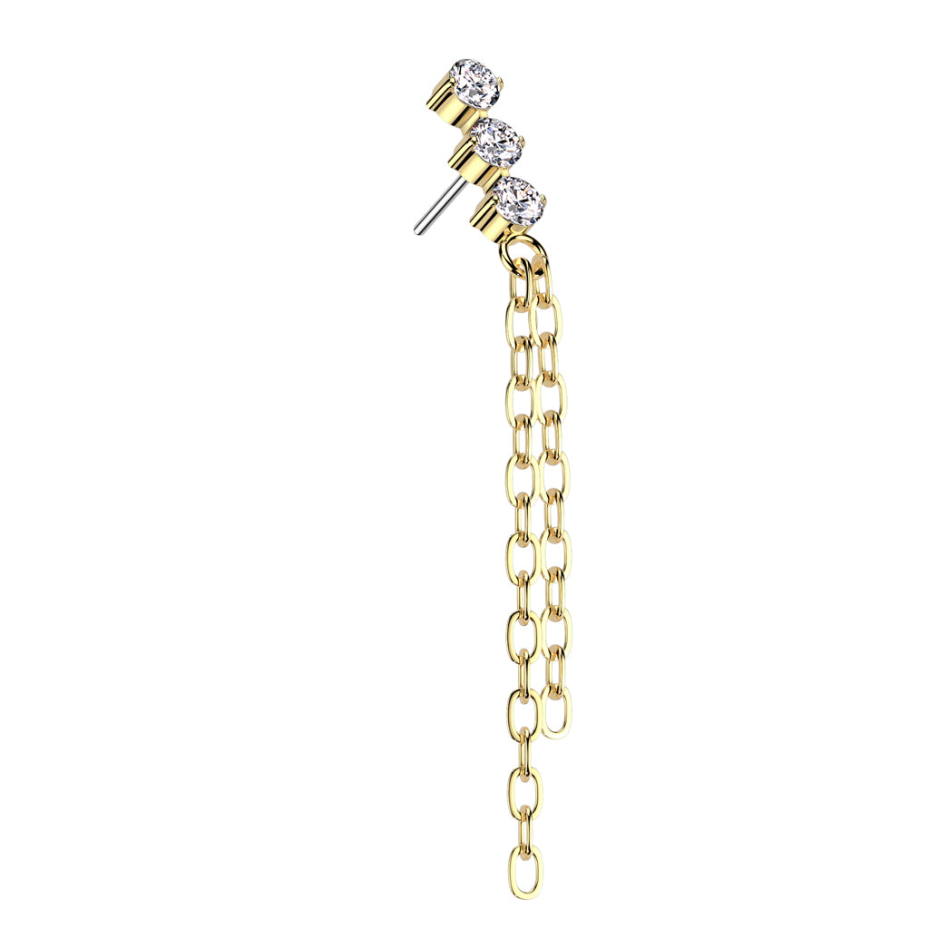 Threadless Tri-Chain Sparkle