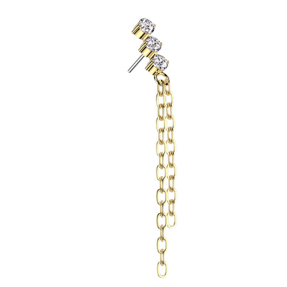 Threadless Tri-Chain Sparkle