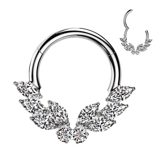 Titanium Leaf Clicker Ring