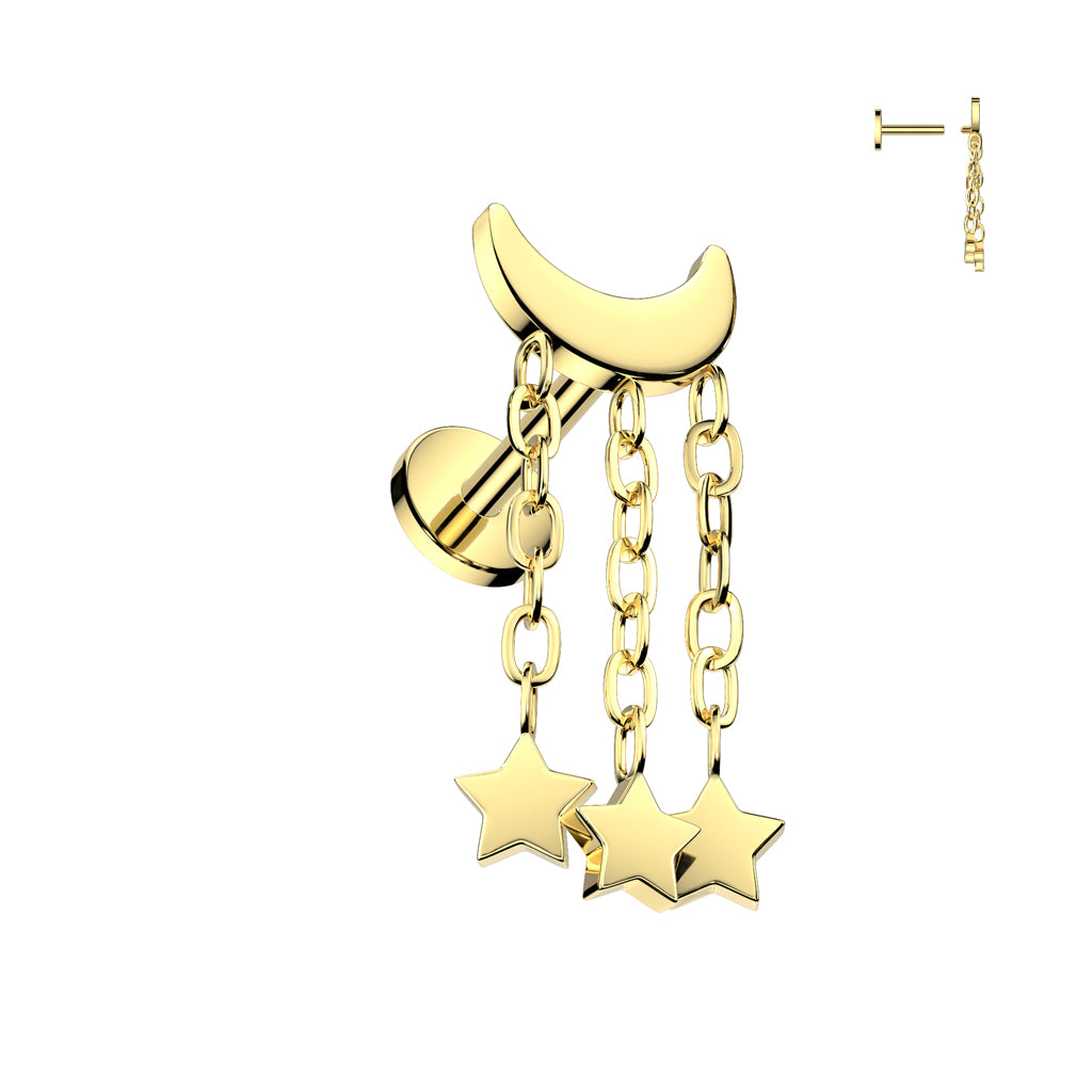 Lunar Dream – Titanium Flat Back Labret 16g 6mm