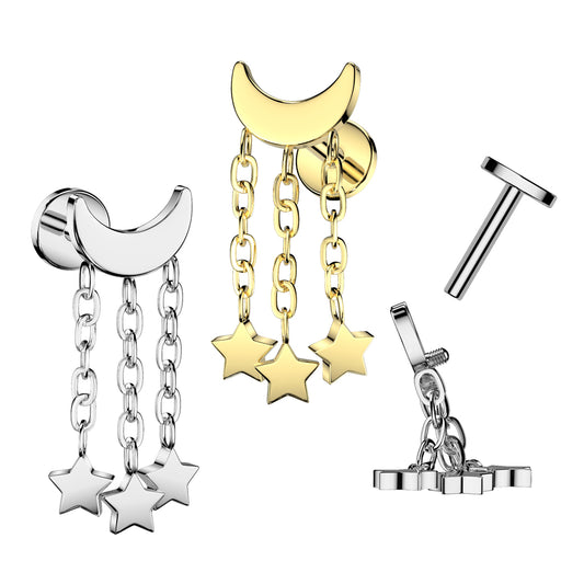 Lunar Dream – Titanium Flat Back Labret 16g 6mm