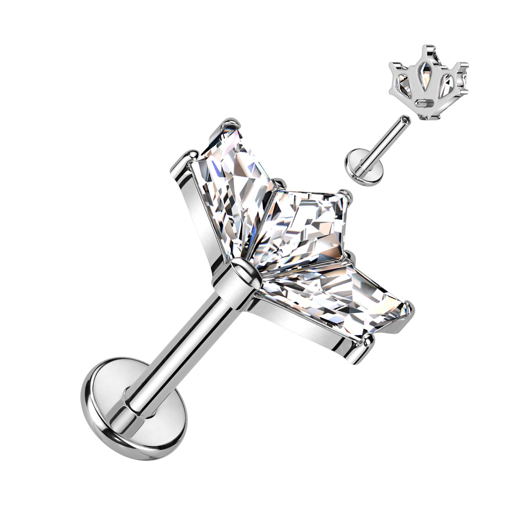 Trinity Fan Titanium Flat Back Labret