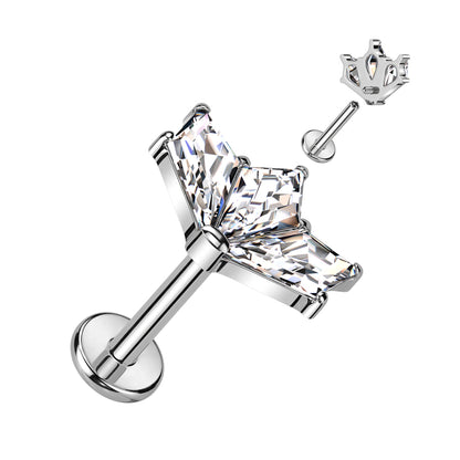 Trinity Fan Titanium Flat Back Labret