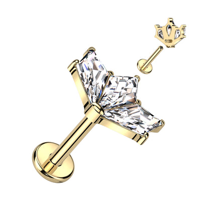 Trinity Fan Titanium Flat Back Labret