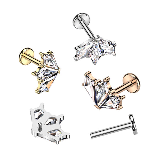 Trinity Fan Titanium Flat Back Labret